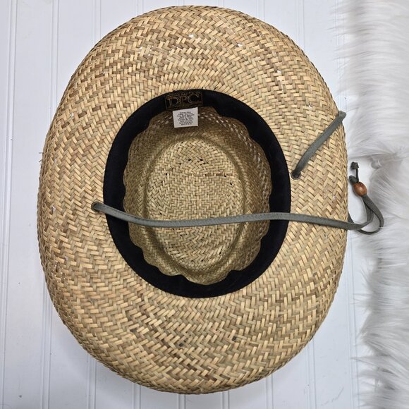 DPC Dorfman Pacific Straw Hat Men’s Size Medium Fedora Gray Band - Picture 4 of 6